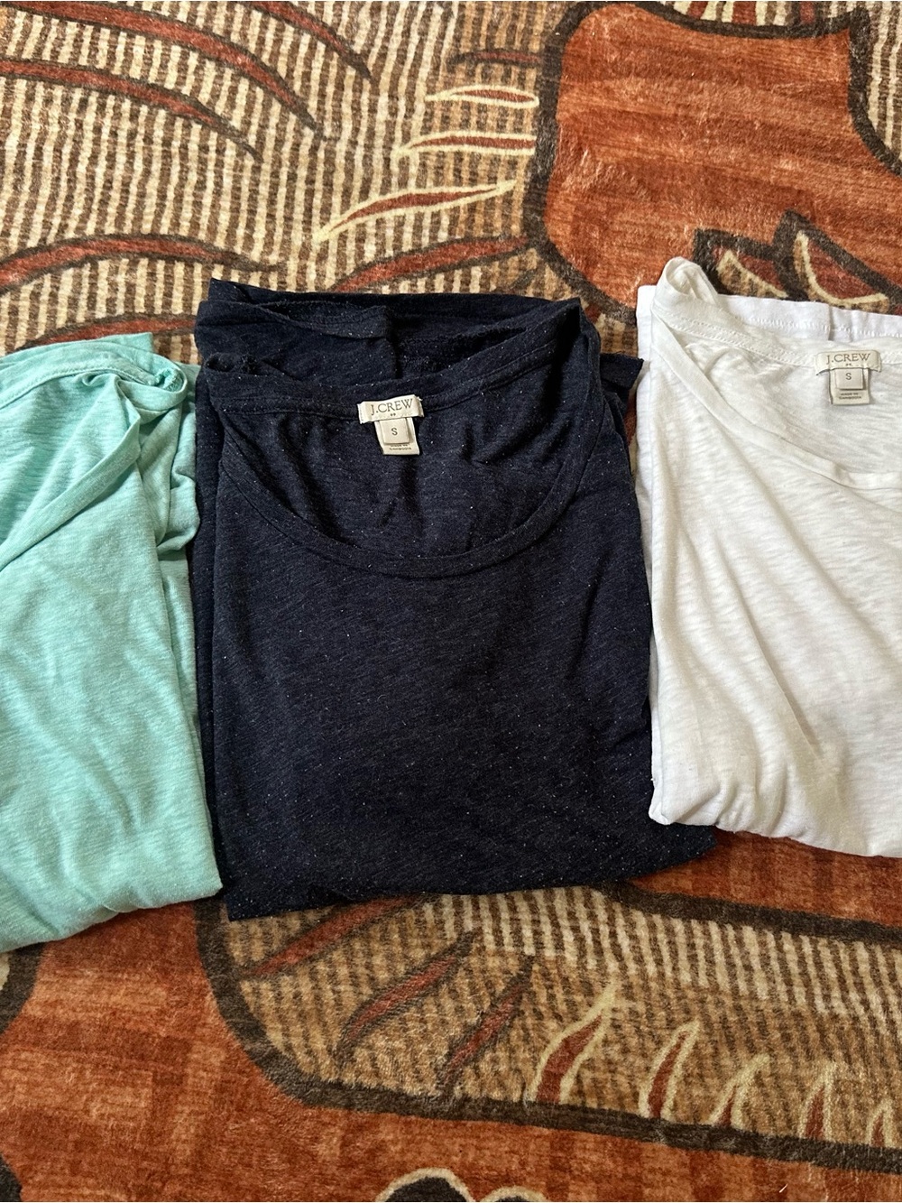 J. Crew Short Sleeve Scoop Neck Tees in Navy, Mint & White (3-Pack)